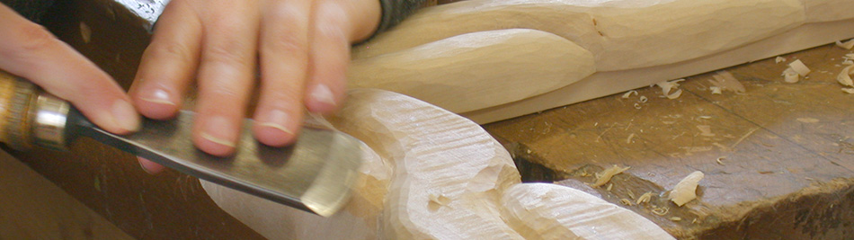 Close-up of a timber sculptress
